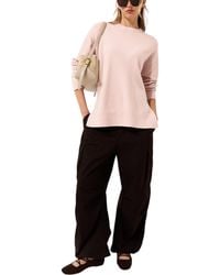 New Look - Side Slit Jumper Long Sleeve Sweatshirts Crew Neck Knitted Top - Lyst