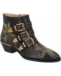 Chloé - Boots Susanna Nappa Leather Black Rivets Gold - Lyst