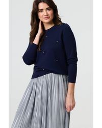 Izabel London - Floral Gemstone Embellished Jumper - Lyst