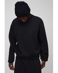 BoohooMAN - Oversized Boxy Extended Neck Limited High Build Print Sweatshirt - Lyst