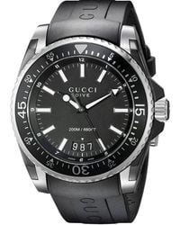 Gucci - Ya136204 Men's Dive Date Rubber Strap Watch - Lyst