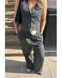 Hiccup - Striped V Neck Buttoned Waistcoat - Lyst
