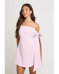 Boohoo - Tailored Strappy Foldover Shift Dress - Lyst
