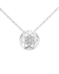 DIAMANT L'ÉTERNEL - 9ct Witgouden Diamanten Stervormige Stud-hangerketting Met Een Lengte Van 46 Cm - Lyst