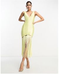 ASOS - Fringe Shift Midi Dress With Cut Out Detail - Lyst