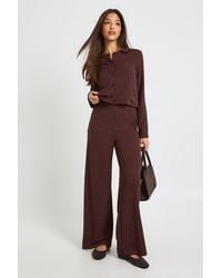 Boohoo - Glitter Rib Button Through Boxy Top - Lyst