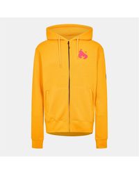 Money - Solid Patterned Hooded Ribbed Cuff Sweat Jacket With Front Zipper Pocket - Lyst