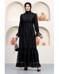 Moda Mihram - Elbiseinci Detailliertes Spitzenabendkleid - Lyst