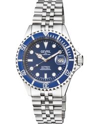 Gevril - Wall Street 4851B Swiss Automatic Gmt, Sw330 Movement Date Luminous Stainless Steel Watch - Lyst