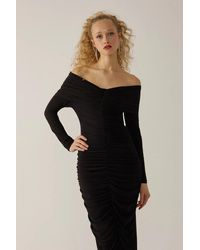 Hiccup - Off Shoulder Draped Bodycon Maxi Dress - Lyst