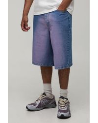 BoohooMAN - Regular Tinted Denim Jorts - Lyst