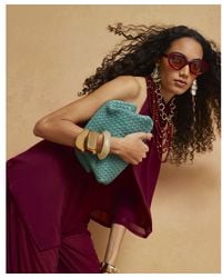 River Island - Premium Small Leather Woven Clutch Bag - Lyst