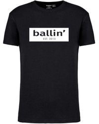 Ballin Amsterdam - Est. 2013 Tee Ss Cut Out Logo Shirt Zwart - Lyst