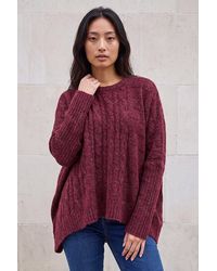 Roman - Petite Contrast Cable Knit Jumper - Lyst