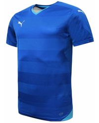 PUMA - Drycell Korte Mouw Pullover V-Hals Blauw T-Shirt 702064 02 - Lyst