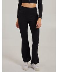 Pink Vanilla - Wide Ribbed Flare Trousers - Lyst
