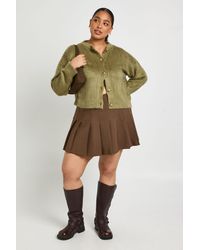 Boohoo - Plus Fluffy Crew Neck Cardigan - Lyst