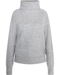 Usha - Strickpullover Damen Hellgrau Melange - Lyst