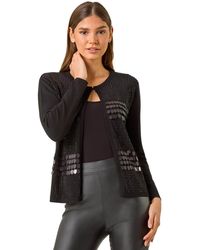 Roman - Sequin Embellished Knit Cardigan - Lyst