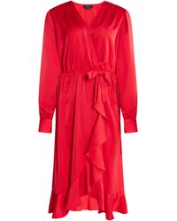 faina - Midi-Jurk Met Lange Mouwen - Lyst