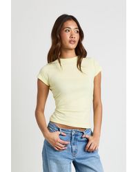 Boohoo - Basic Short Sleeve Longline Fitted Top - Lyst