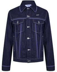 Off-White c/o Virgil Abloh - Zip Embellished Denim Jacket - Lyst