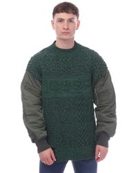 Ambush - Bomber Mouwen Crewneck Sweatshirt In Groen - Lyst