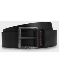 BOSS - Jeeko Leather Belt With Logo Buckle Nos - Lyst