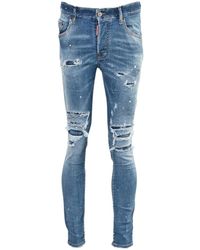 DSquared² - Super Twinky Jean Paint Splash Reinforced Ripped Jeans Cotton - Lyst