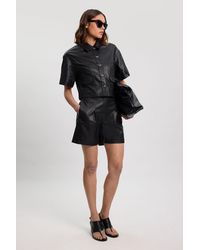 Karen Millen - Faux Leather City Short - Lyst