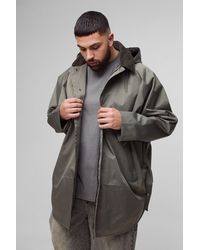 BoohooMAN - Plus Oversized Cord Collar Hooded Parka Jacket - Lyst