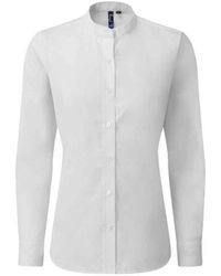 PREMIER - Ladies Banded Grandad Collar Formal Shirt () - Lyst