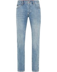 Philipp Plein - Denim Super Straight Cut Fit Trousers Cars Racing - Lyst