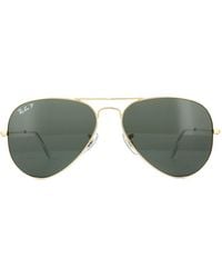 Ray-Ban - Sunglasses Aviator 3025 Polarized 001/58 62Mm Metal - Lyst