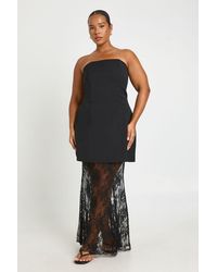 Boohoo - Plus Premium Structured Lace Maxi Dress - Lyst