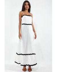 Msn-Collection - Strapless Linen Maxi Dress - Lyst