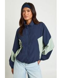 Boohoo - Panelled Funnel Neck Jacket - Lyst