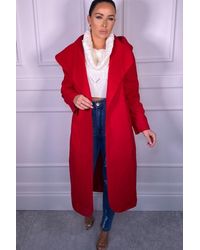 Femme Luxe - Waterfall Duster Belted Long Coat - Lyst