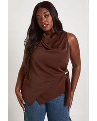 Boohoo - Plus Trim Detail Drape Top - Lyst