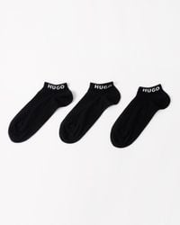 HUGO - 3 Pack Combed Cotton Ankle Length Socks 001 - Lyst
