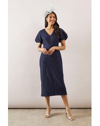 Wallis - Occasion Lace Pencil Midi Dress - Lyst