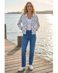 Roman - Floral Print Bengaline Denim Jacket - Lyst