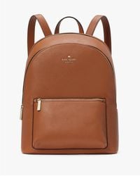 Kate Spade - Lena Pebbled Leather Large Double Zip Dome Backpack - Lyst