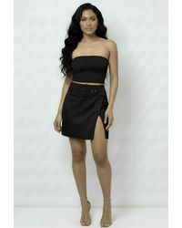 Gini London - Belted Low Rise Mini Wrap Skirt - Lyst