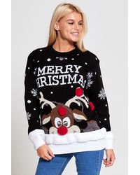 Femme Luxe - Merry Christmas Reindeer Pom Pom Jumper - Lyst