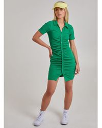 Pink Vanilla - Short Sleeve Button Up Ribbed Mini Dress - Lyst