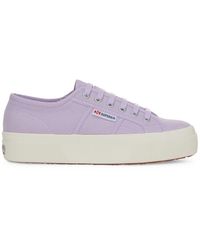 Superga - Ladies 2740 Lace Up Platforms Lilla/Avorio) - Lyst