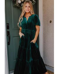Azura Exchange - Velvet Maxi Jurk Met Gelaagde Rok - Lyst