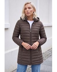 Roman - Petite Metallic Finish Quilted Puffer Coat - Lyst