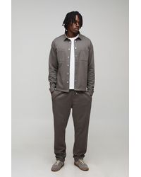 BoohooMAN - Tall Regular Fit Textured Over Shirt & Tapered Trouser Set - Lyst